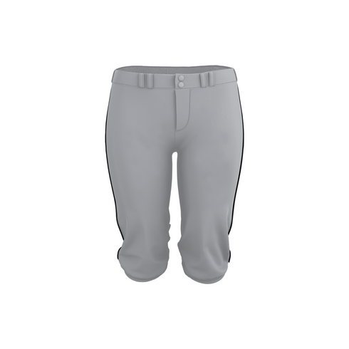 Badger Sport Girls Belt Loop Fastpitch Pant (A00062-065704), Color 'Grey/Black'